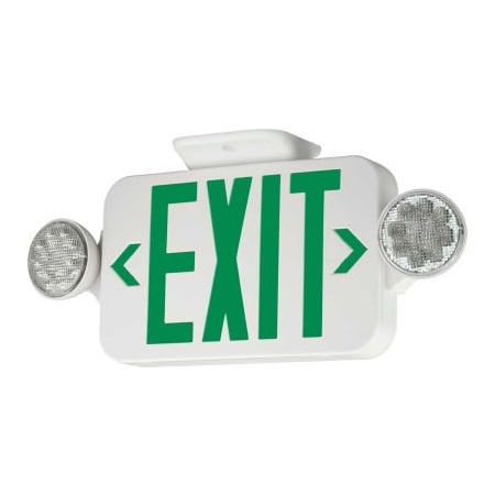 Hubbell Lighting Hubbell LED Emergency/Exit Combo with Self-Diagnostics, White with Green Letters, 120/277V CCGSD